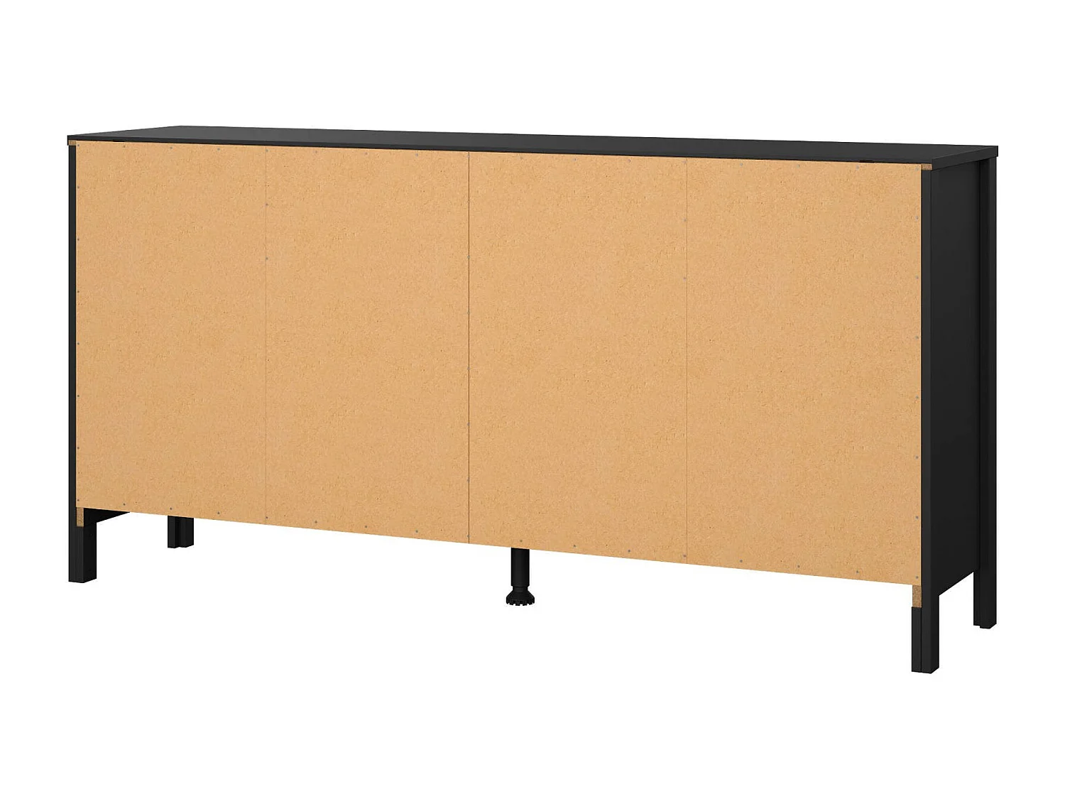 Aparador Dsanton, Bufé de salón, Aparador de salón, Despensa de cocina, 160x38 h80 cm, Negro