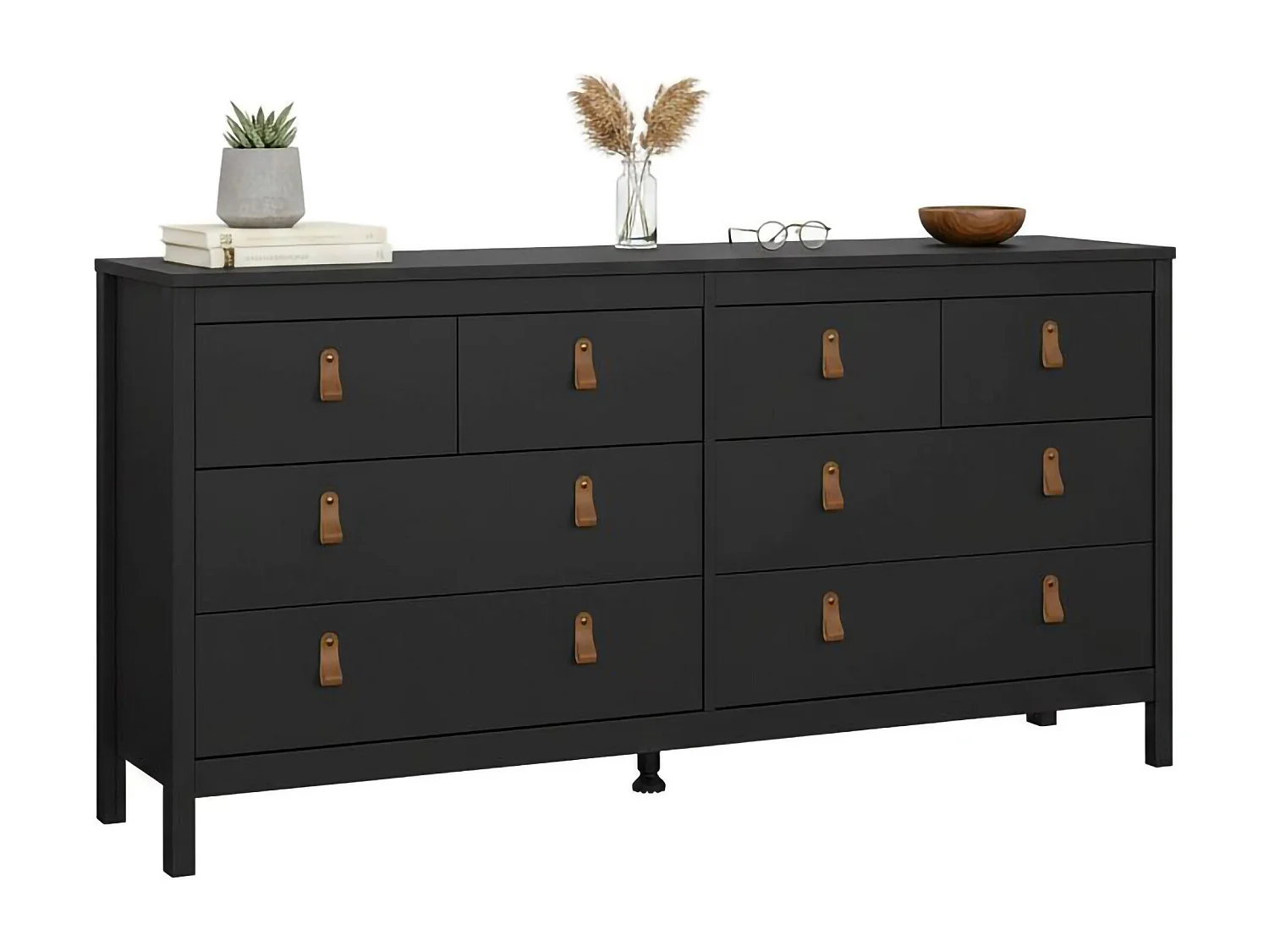 Buffet Dsanton, Buffet du salon, Commode de salon, Garde-manger de cuisine, 160x38 h80 cm, Noir