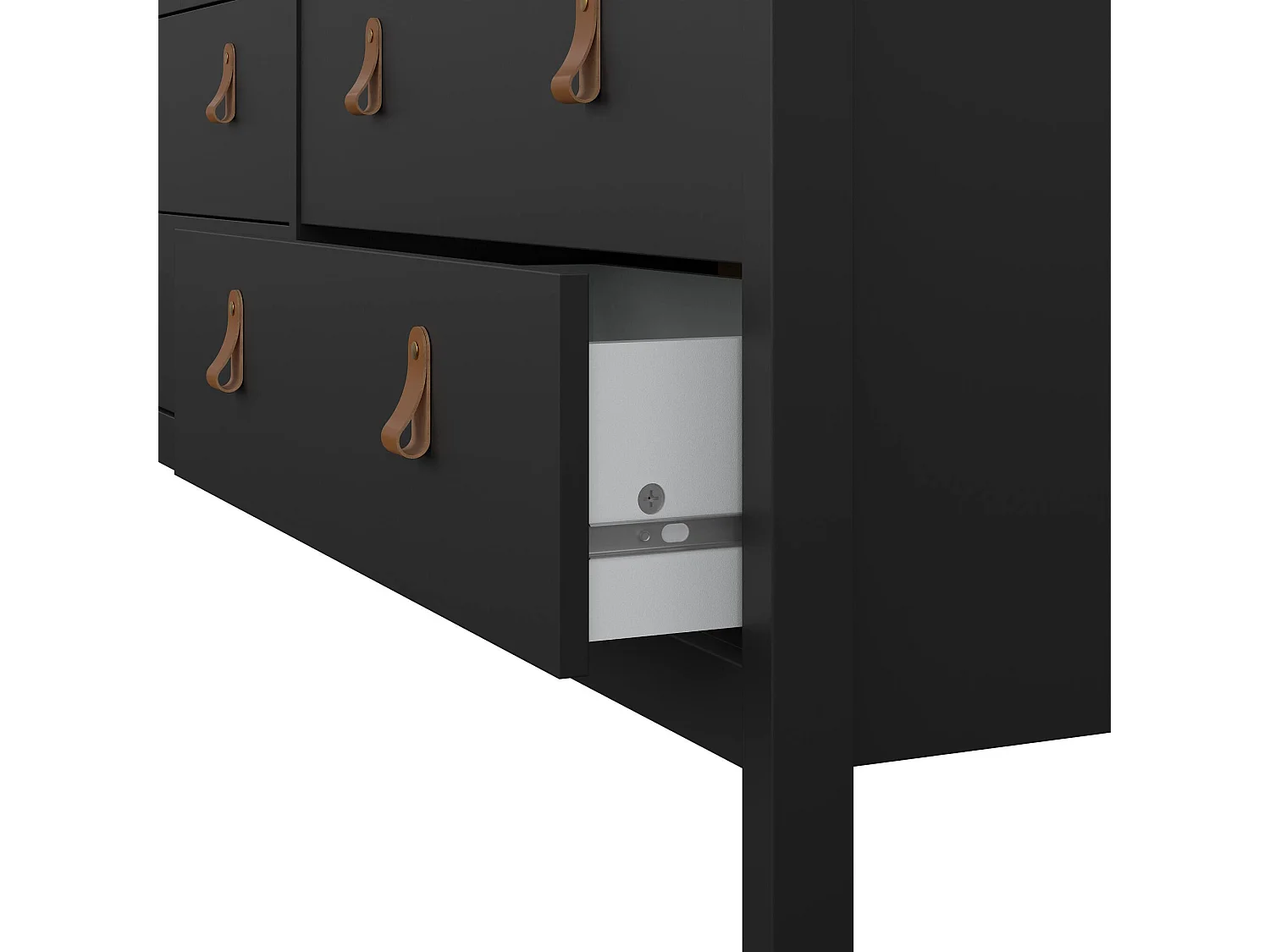 Buffet Dsanton, Buffet du salon, Commode de salon, Garde-manger de cuisine, 160x38 h80 cm, Noir