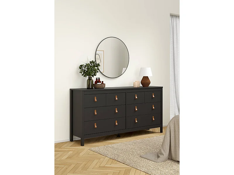 Aparador Dsanton, Buffet de sala, Aparador de sala, Despensa de cozinha, 160x38 h80 cm, Preto