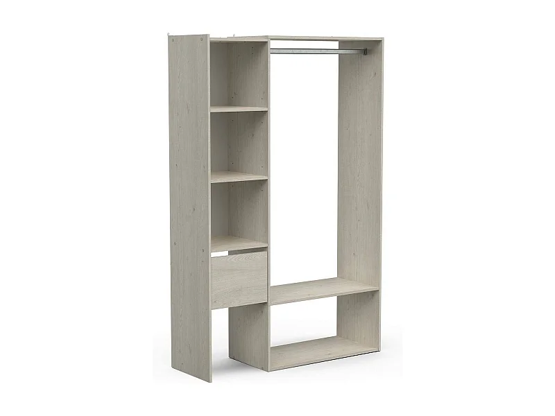 GroÃŸer Kleiderschrank Dcatle, Schlafzimmermöbel, Schrank, Garderobe, 119x40 h183 cm, Eiche