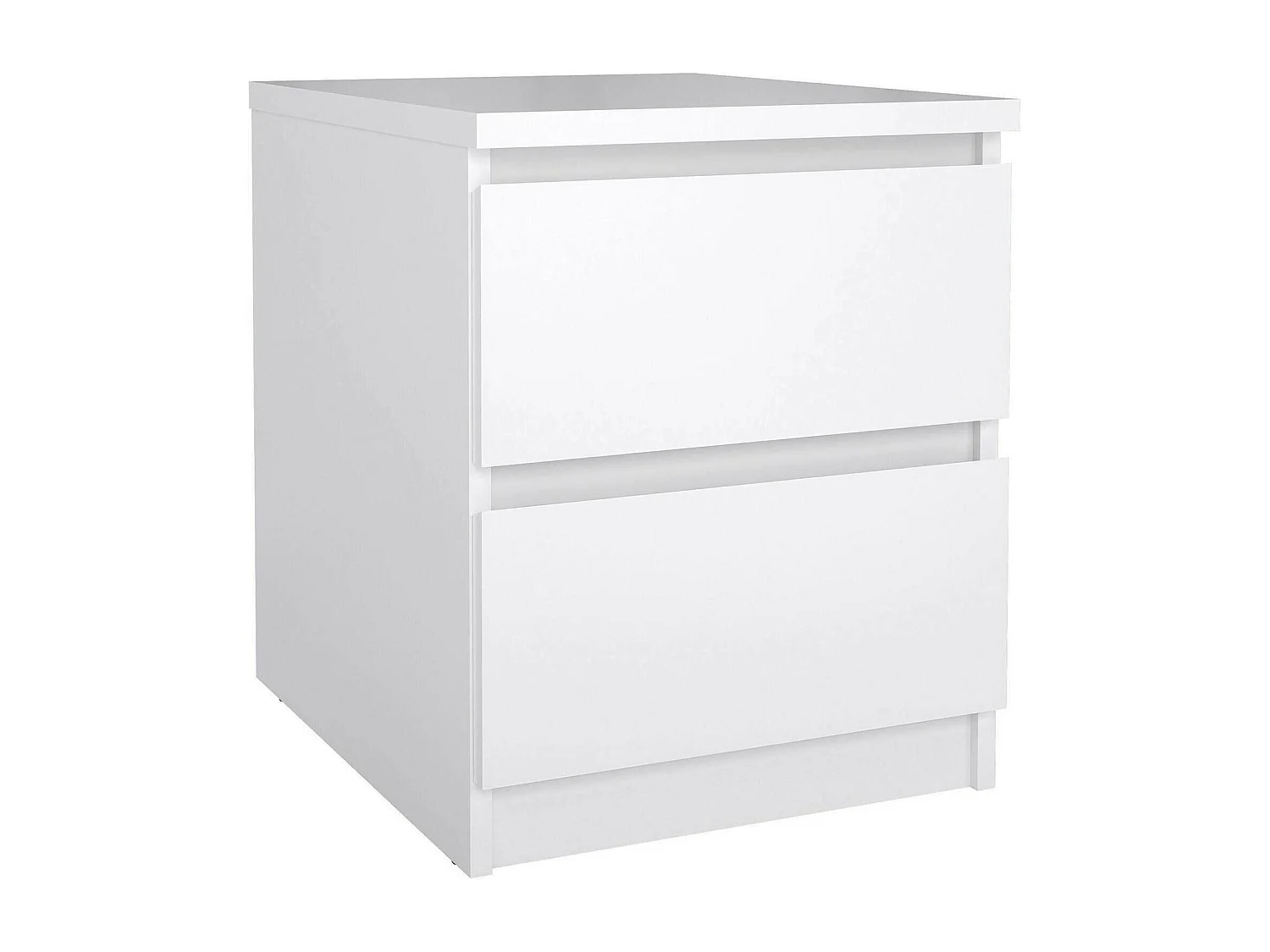 Comodino Daiki, 2 Cassetti, 40.4x50x49.5h cm Bianco Lucido