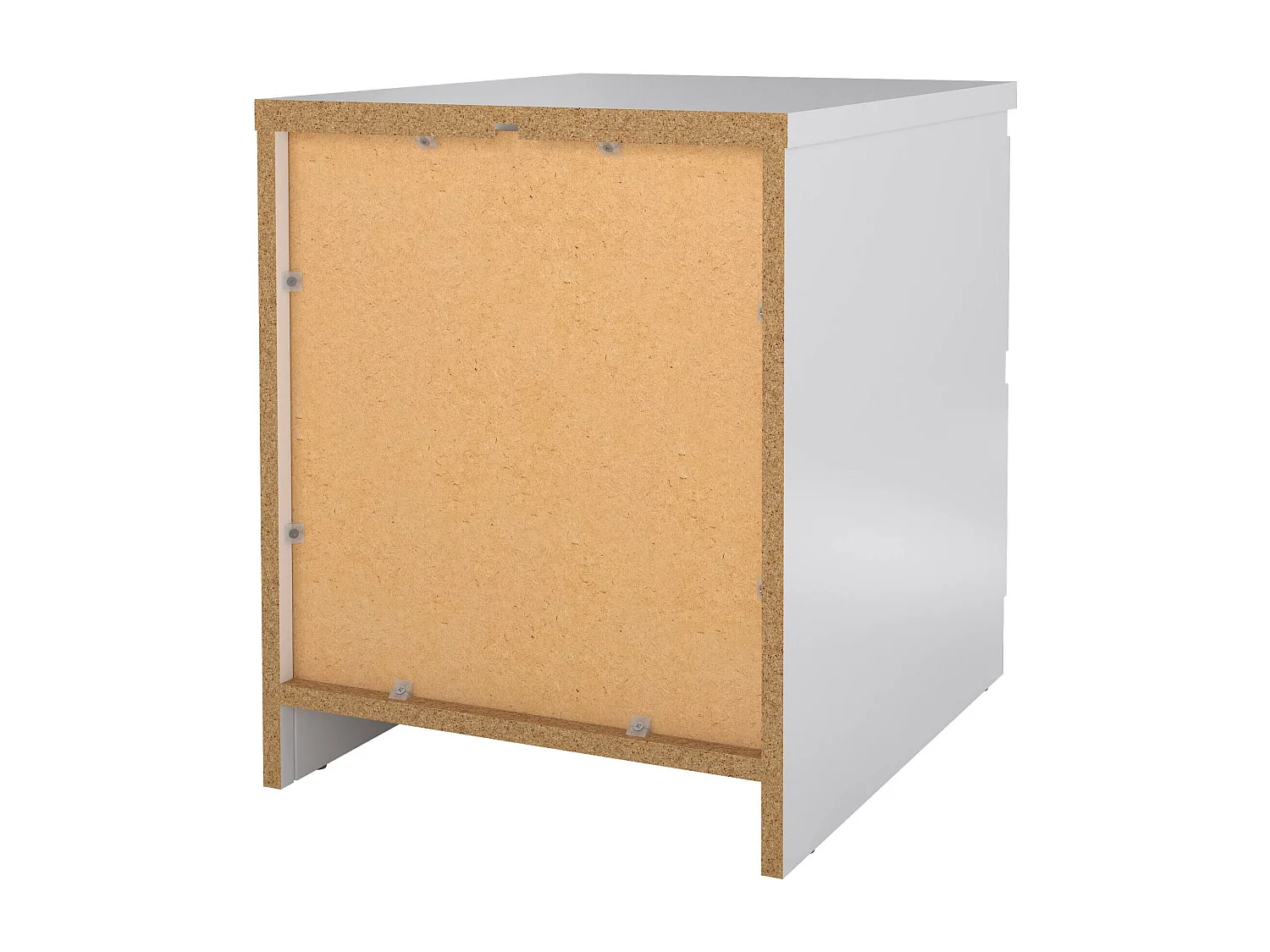 Comodino Daiki, 2 Cassetti, 40.4x50x49.5h cm Bianco Lucido