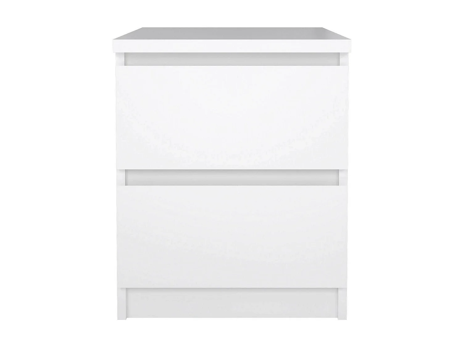 Comodino Daiki, 2 Cassetti, 40.4x50x49.5h cm Bianco Lucido