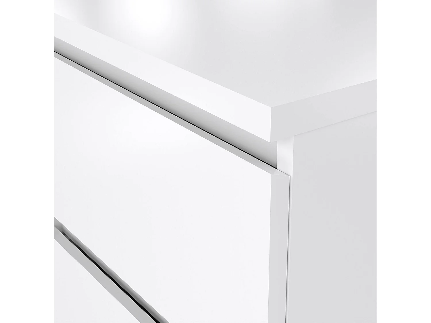 Comodino Daiki, 2 Cassetti, 40.4x50x49.5h cm Bianco Lucido