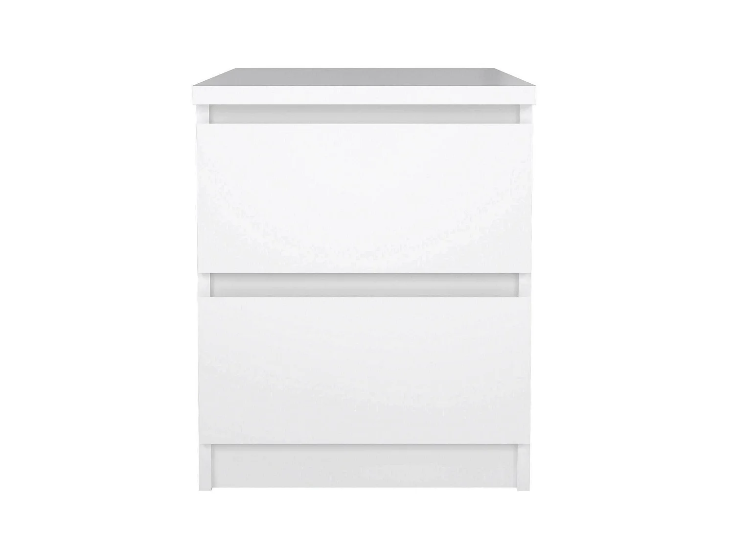 Chevet Daiki, Commode basse, Table de nuit, Étagère de chevet, 50x40 h50 cm, Blanc brillant