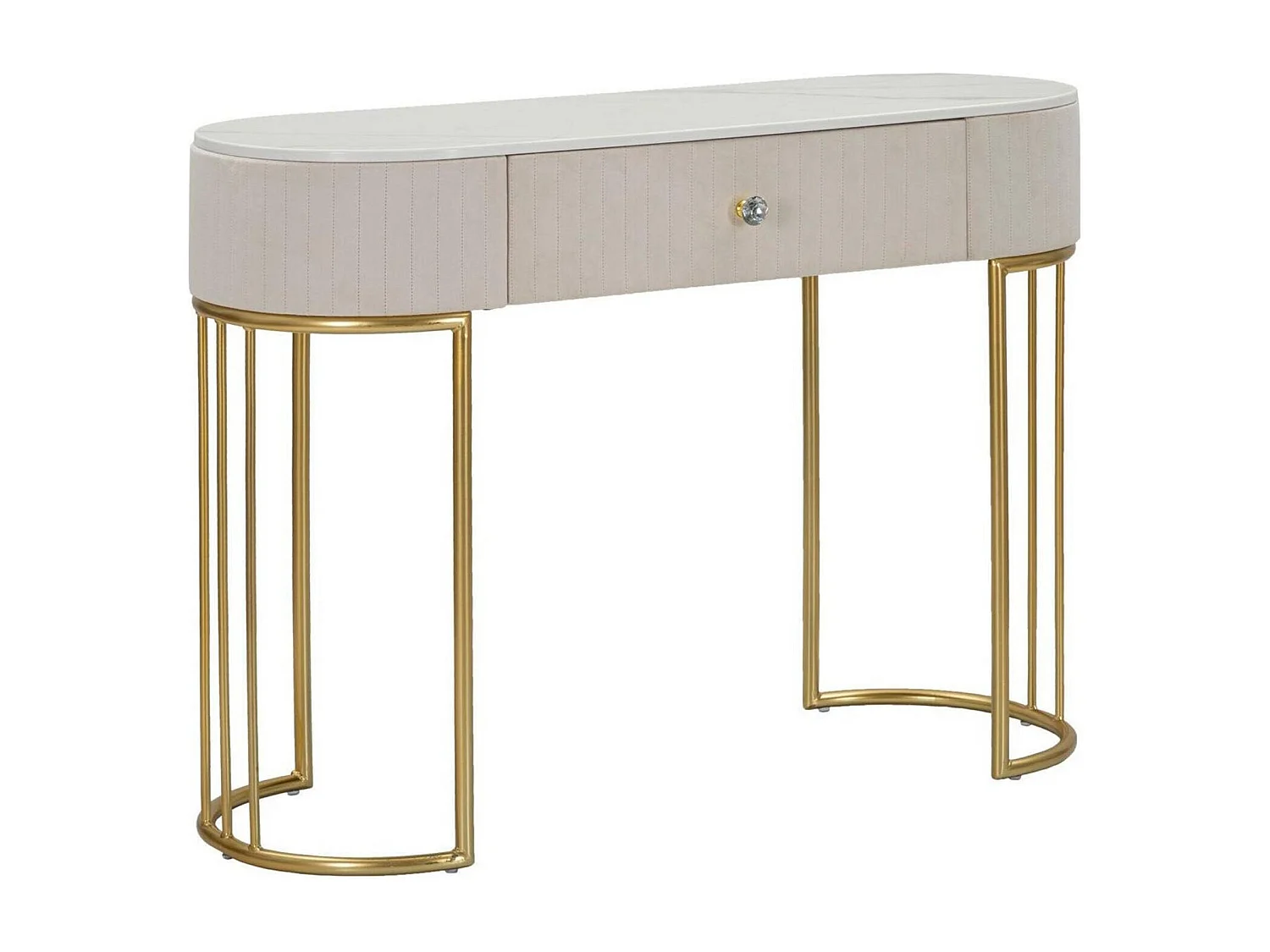 Consola Abstraktes, Mesa multiusos, Armário de apoio, Mesa de corredor, 100x40 h75 cm, Creme e Branco