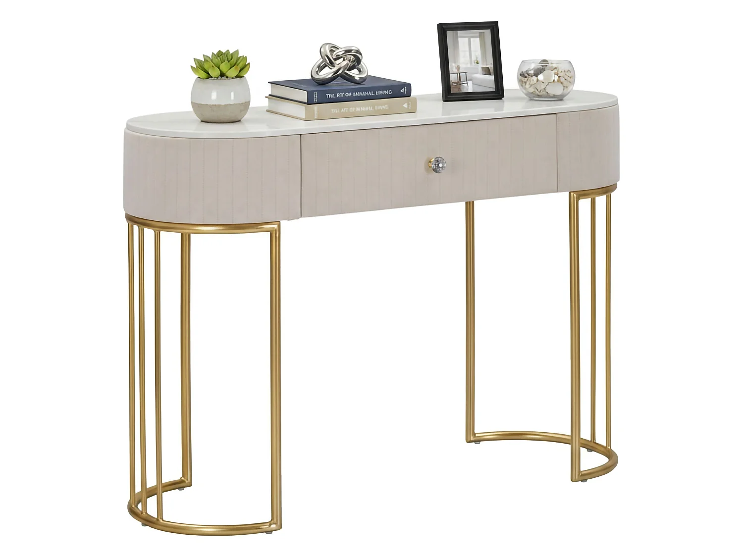 Consolle Abstraktes , Ripiani, 40x100x75h cm oro