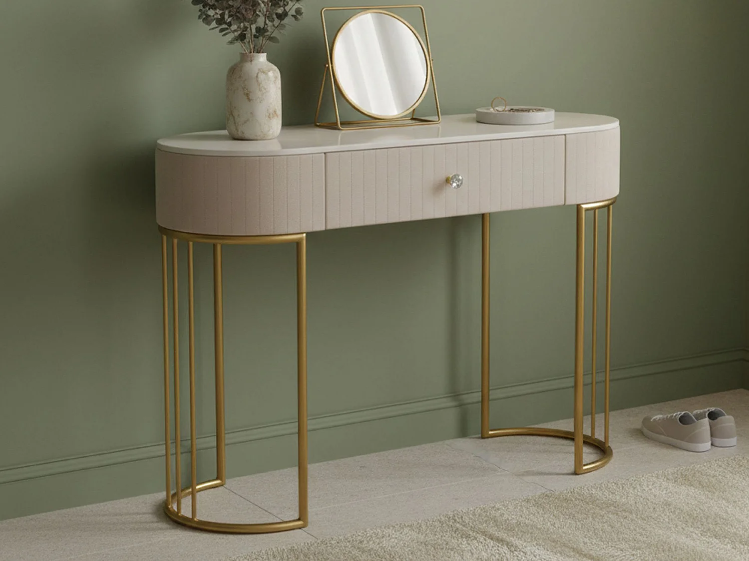 Consolle Abstraktes , Ripiani, 40x100x75h cm oro