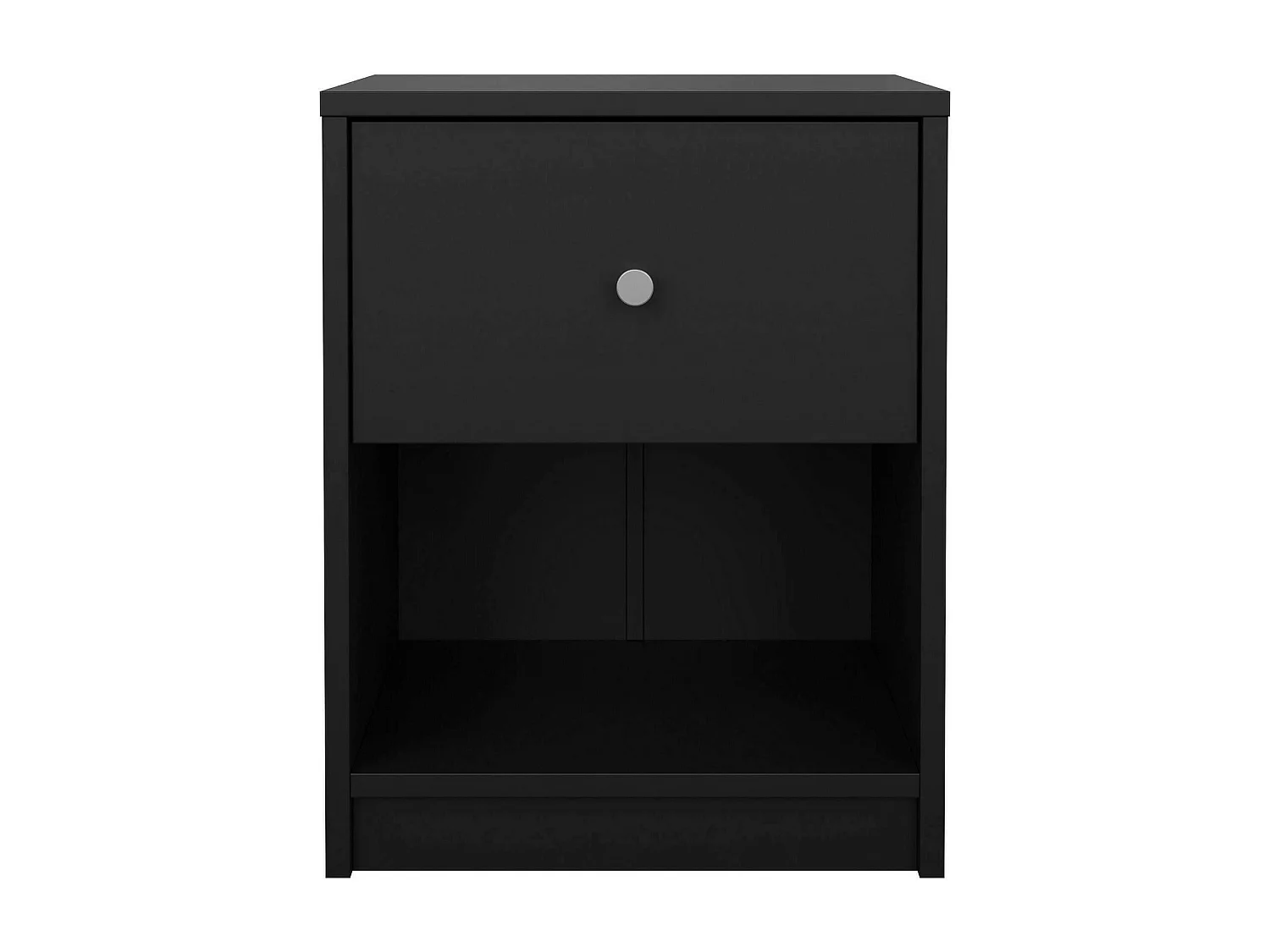 Comodino Kastri, un Cassetto, 30.1x37.9x48.4h cm Nero