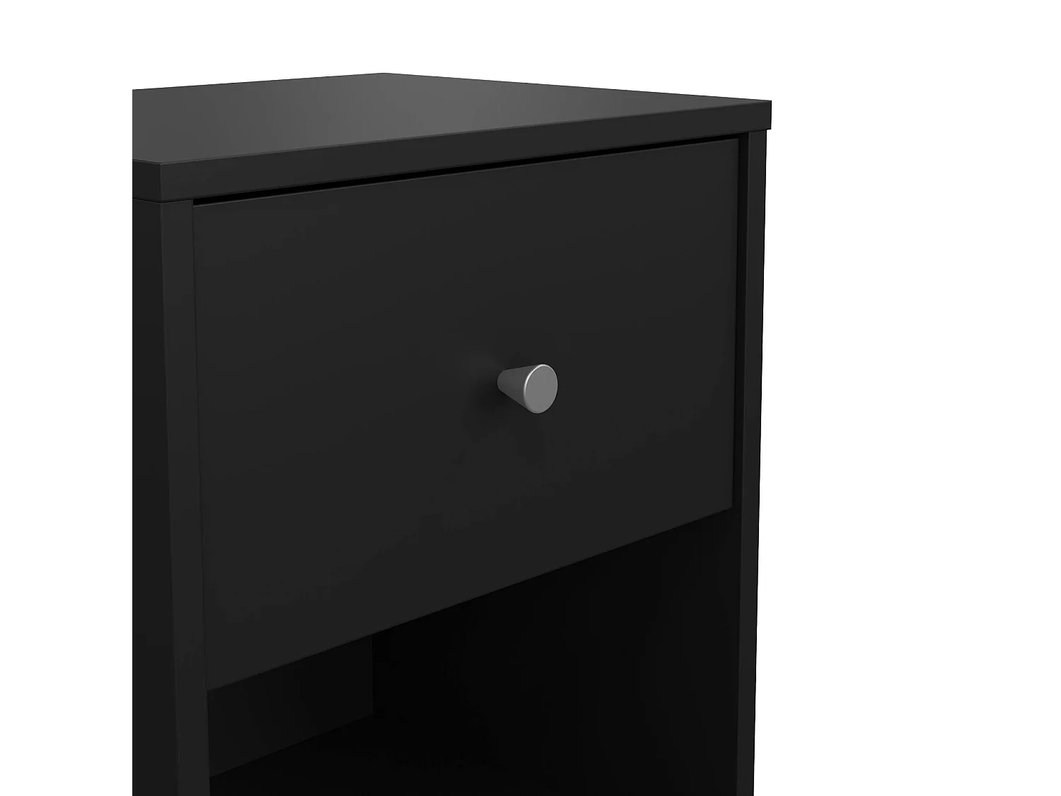 Comodino Kastri, un Cassetto, 30.1x37.9x48.4h cm Nero