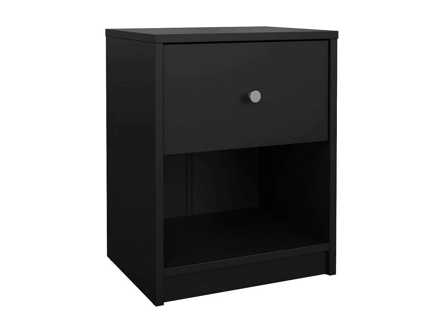 Comodino Kastri, un Cassetto, 30.1x37.9x48.4h cm Nero
