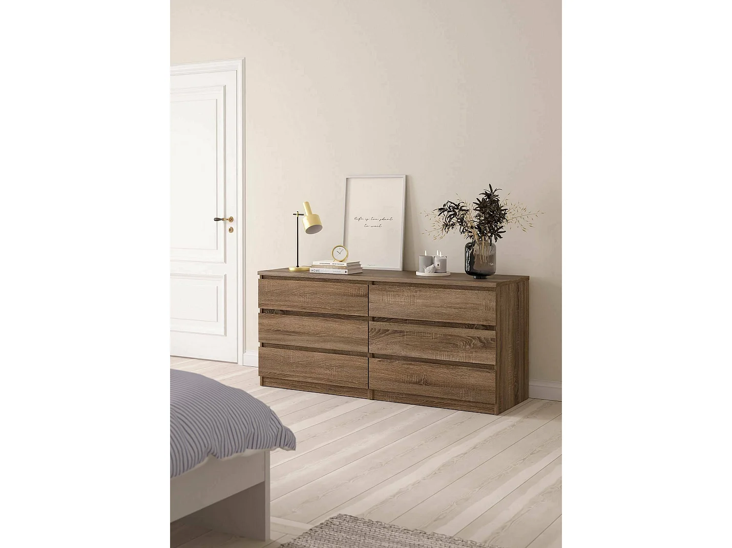 Aparador Dsaurin, Buffet de sala, Aparador de sala, Despensa de cozinha, 154x50 h68 cm, Carvalho