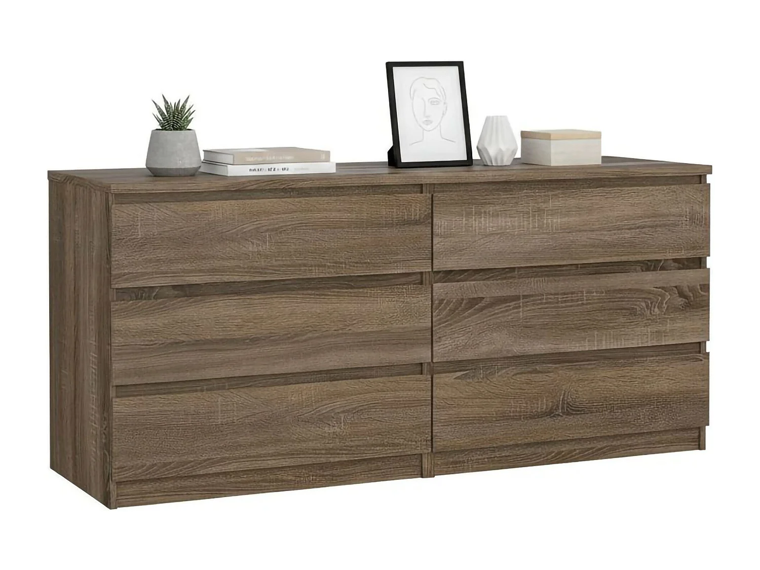 Dsaurin dressoir, Woonkamerbuffet, Woonkamerdressoir, Keukenkast, 154x50 h68 cm, Eiken