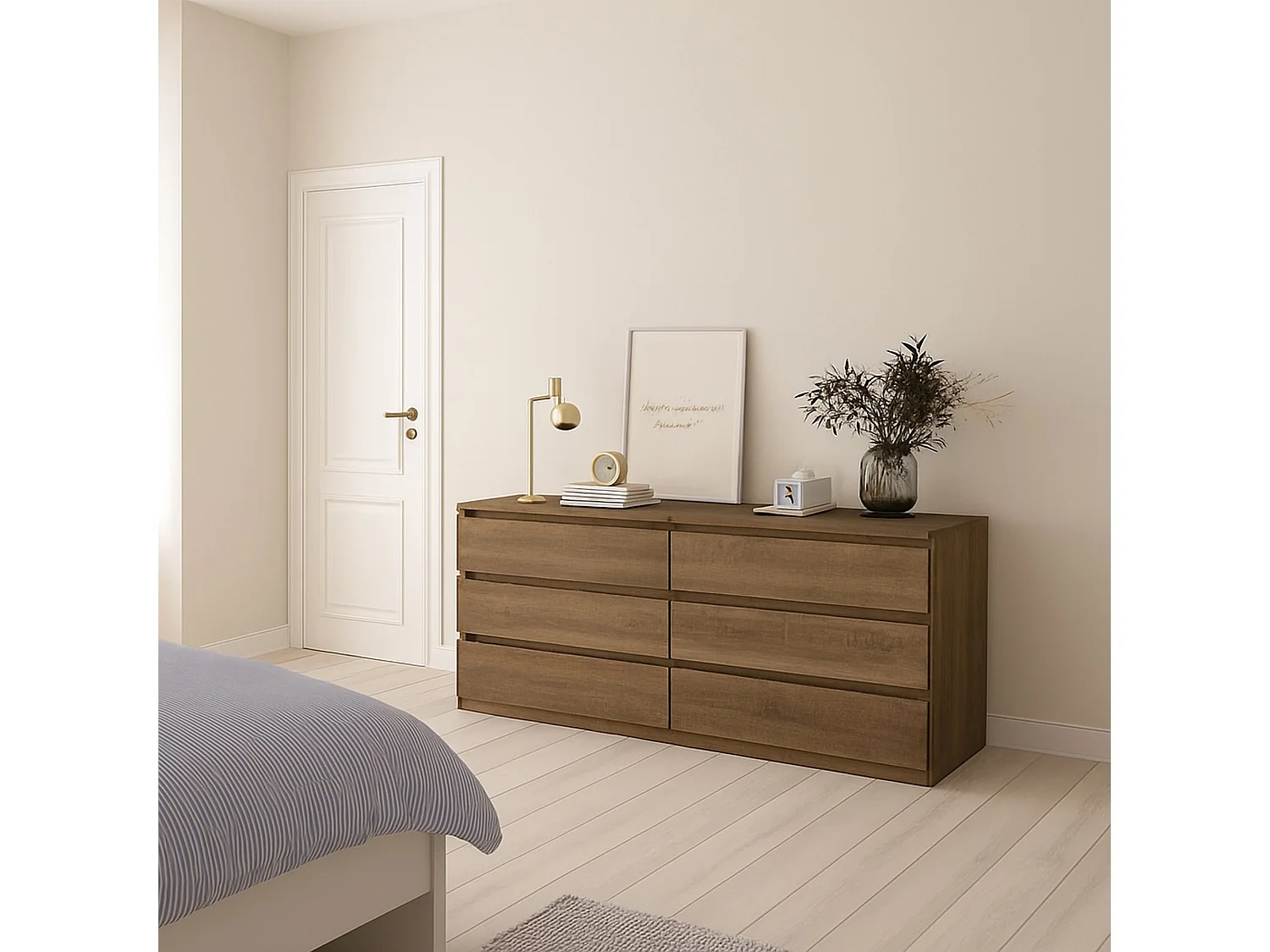 Dsaurin dressoir, Woonkamerbuffet, Woonkamerdressoir, Keukenkast, 154x50 h68 cm, Eiken
