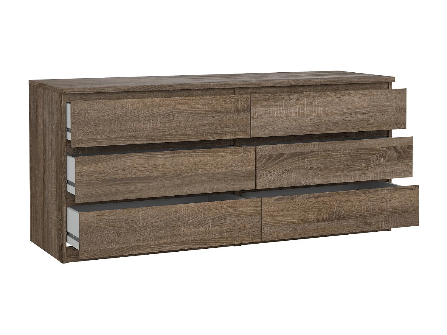 Dsaurin dressoir, Woonkamerbuffet, Woonkamerdressoir, Keukenkast, 154x50 h68 cm, Eiken