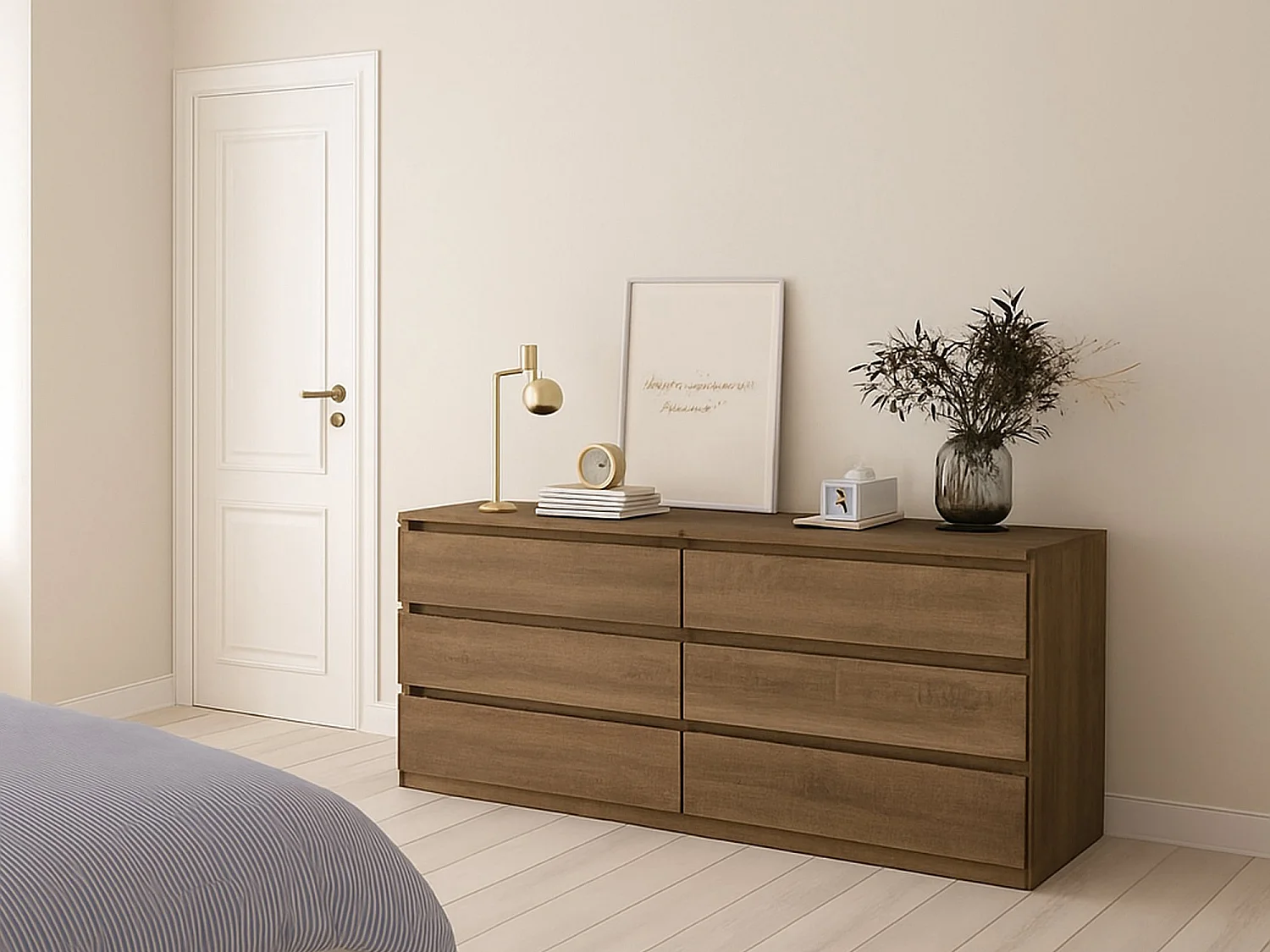 Dsaurin dressoir, Woonkamerbuffet, Woonkamerdressoir, Keukenkast, 154x50 h68 cm, Eiken