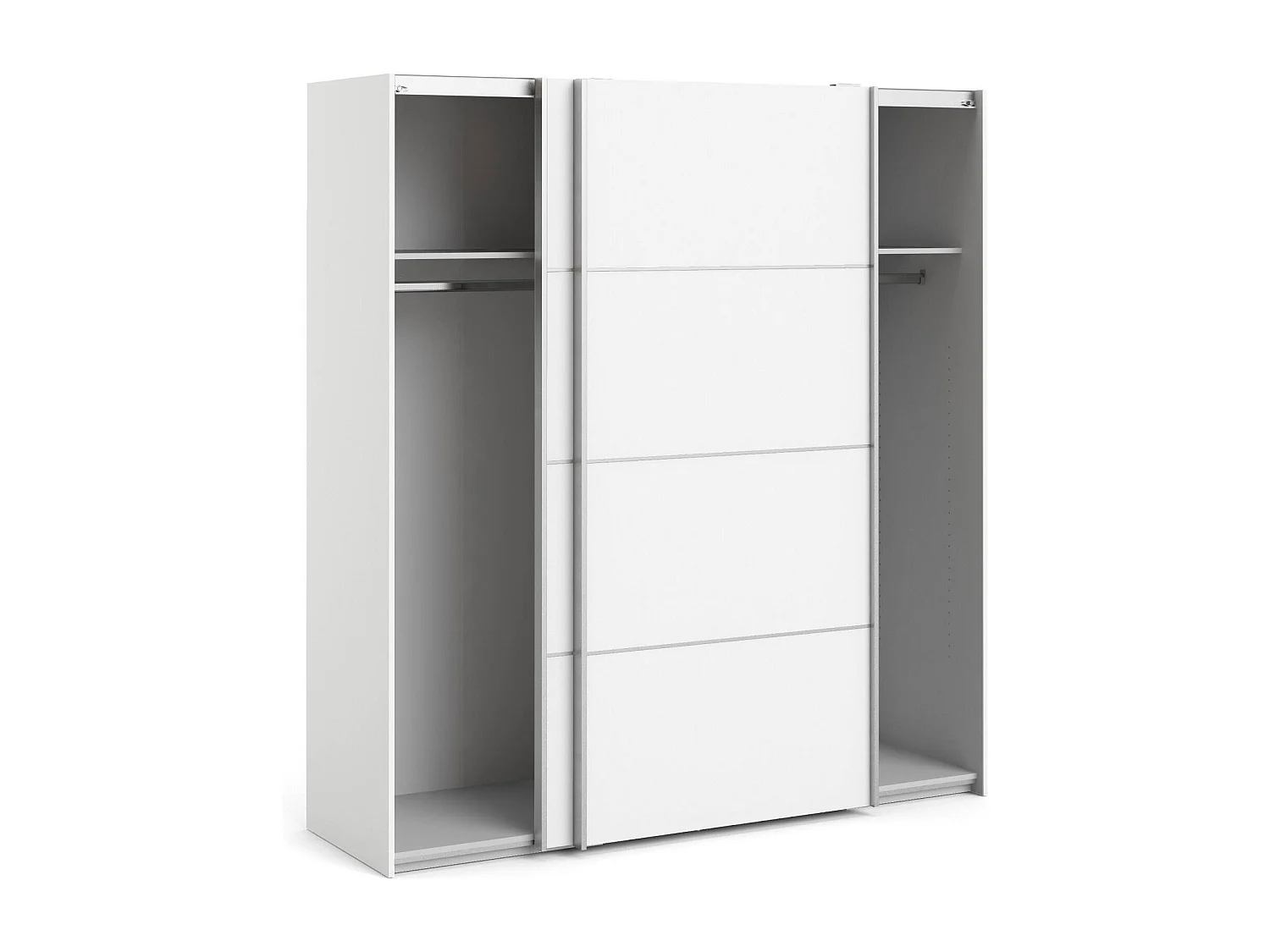 Garde-robe 2 portes Accadia, Meubles de chambre, Penderie de plain-pied, Placard à vêtements, 182x64 h202 cm, Blanc