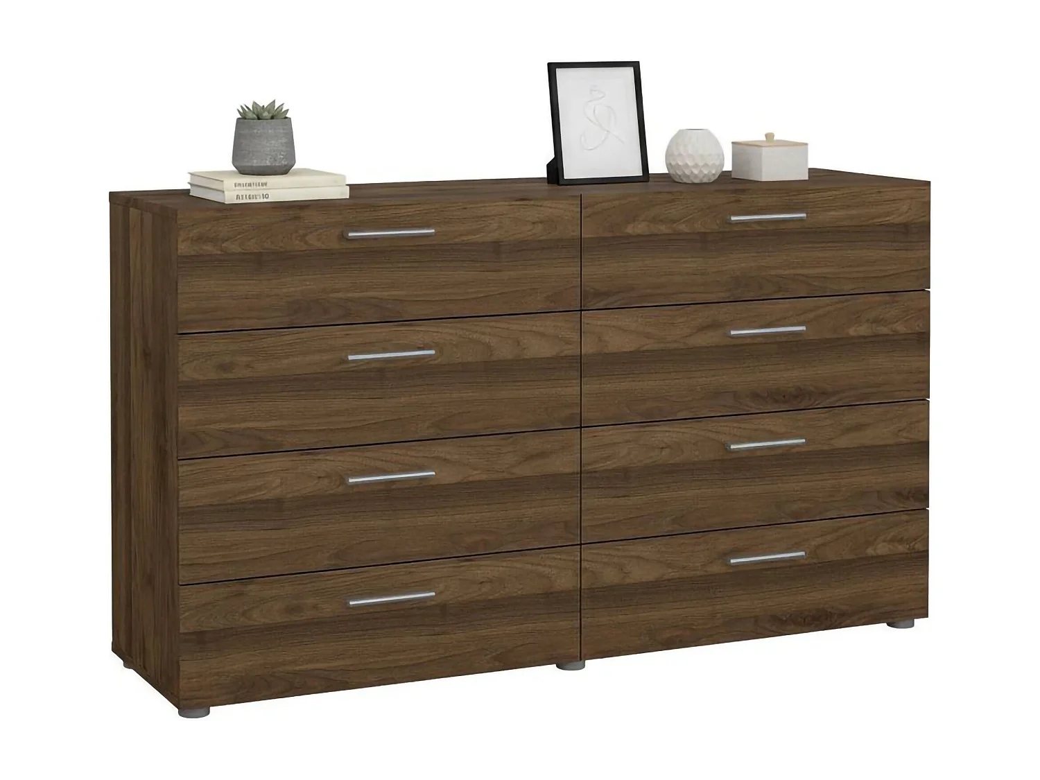 Dsattol dressoir, Woonkamerbuffet, Woonkamerdressoir, Keukenkast, 140x40 h82 cm, Walnoot