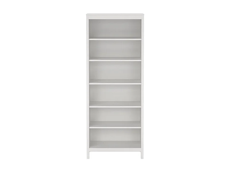 Bibliothèque Dtamez, Etagère de bureau, Porte-livre mobile, Librairie, 78x33 h199 cm, Blanc