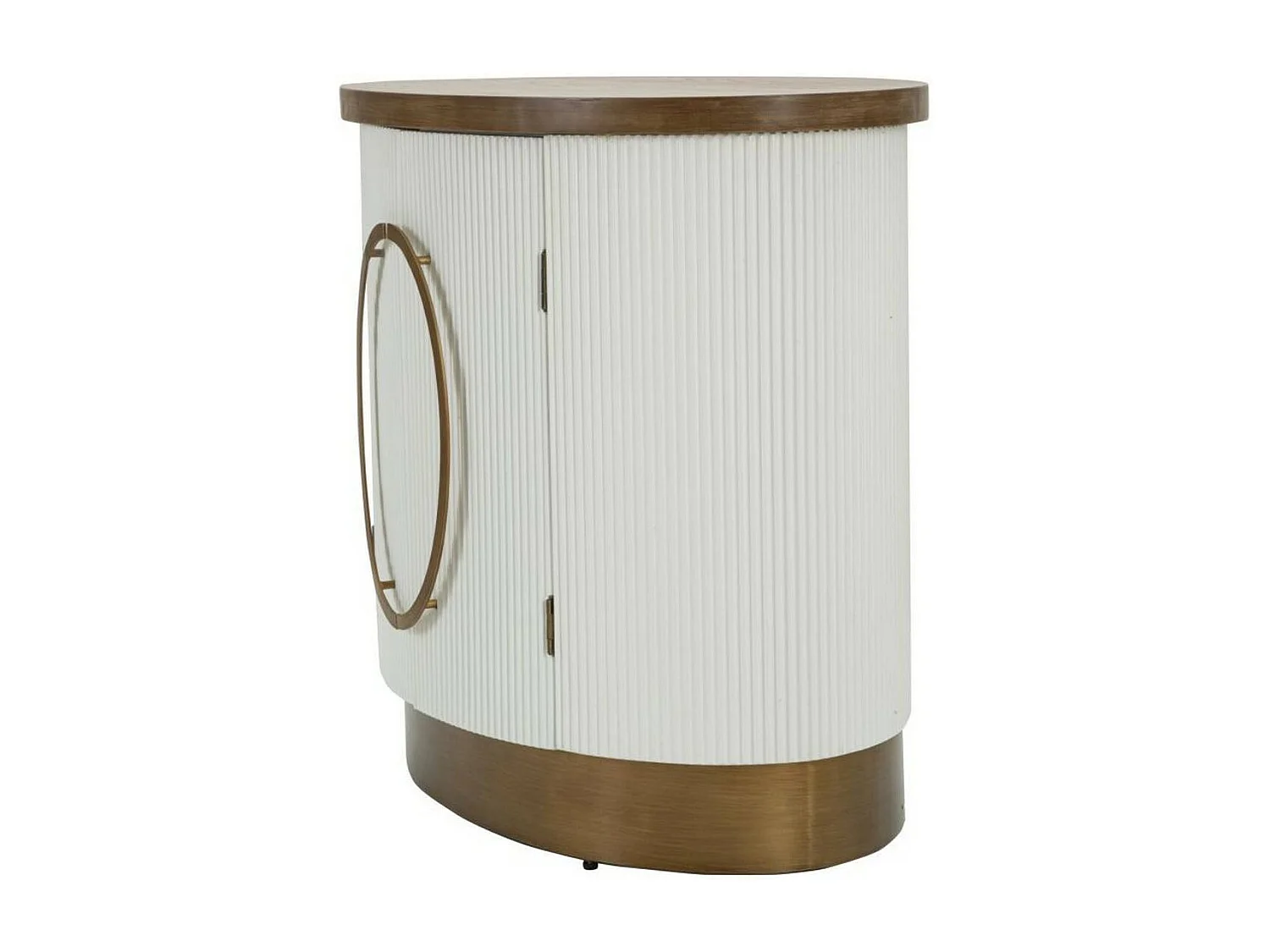 Kolinsky dressoir, Woonkamerbuffet, Woonkamerdressoir, Keukenkast, 79x48 h67 cm, Wit en Bruin