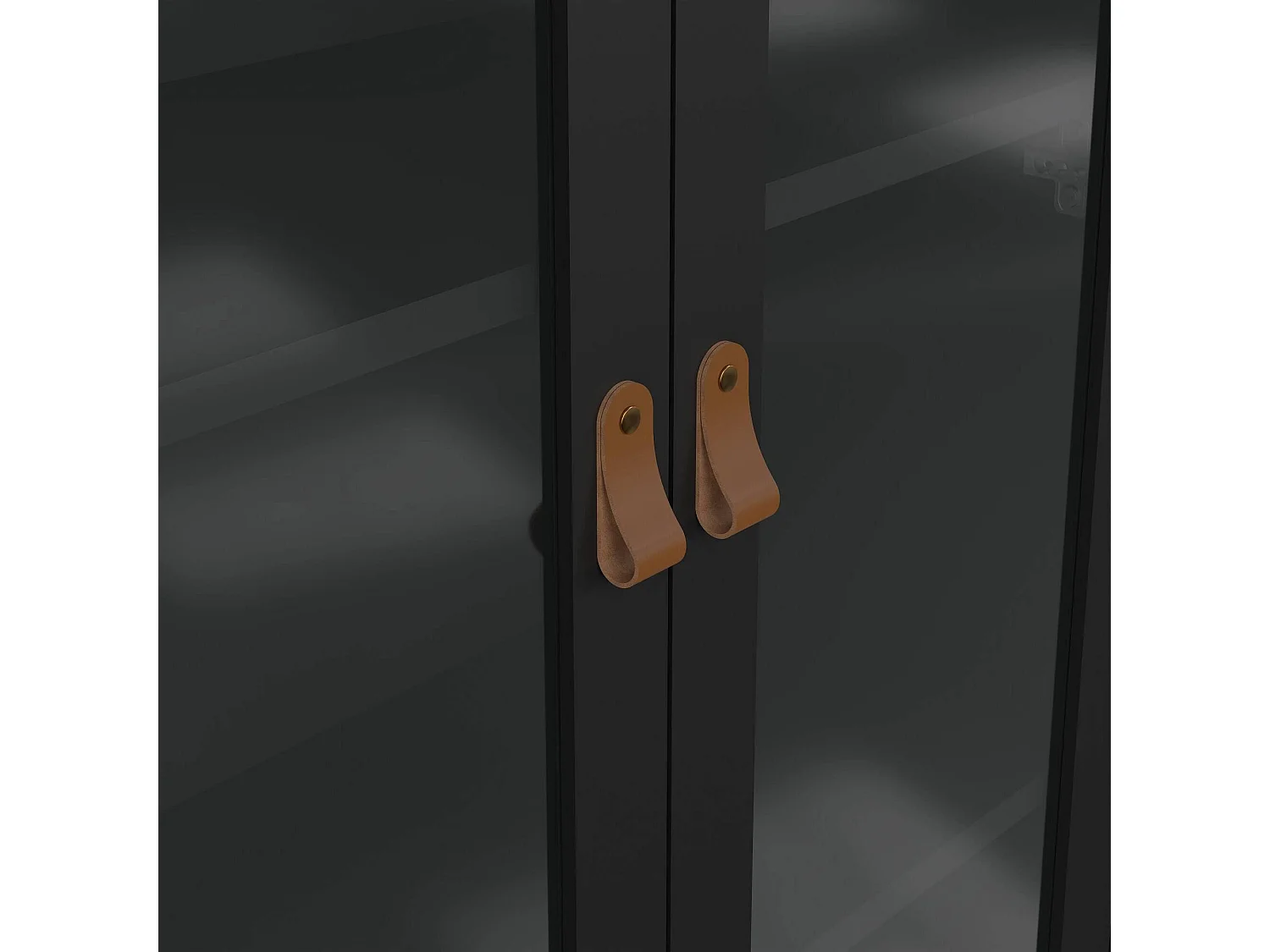 Vitrine Dvecch, Buffet d'exposition, Vitrine polyvalente, Buffet de salon, 78x33 h199 cm, Noir