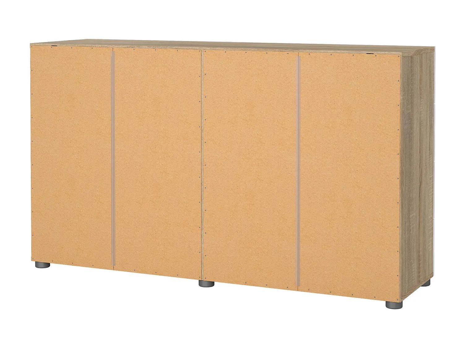 Aparador Dsanabri, Buffet de sala, Aparador de sala, Despensa de cozinha, 140x40 h83 cm, Carvalho e Branco