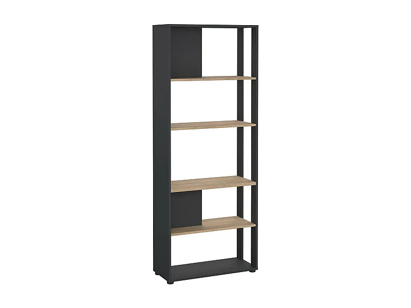 Dspelt boekenkast, Kantoorplank, Boekenkast, Bibliotheek, 80x34 h205 cm, Eiken en Grijs