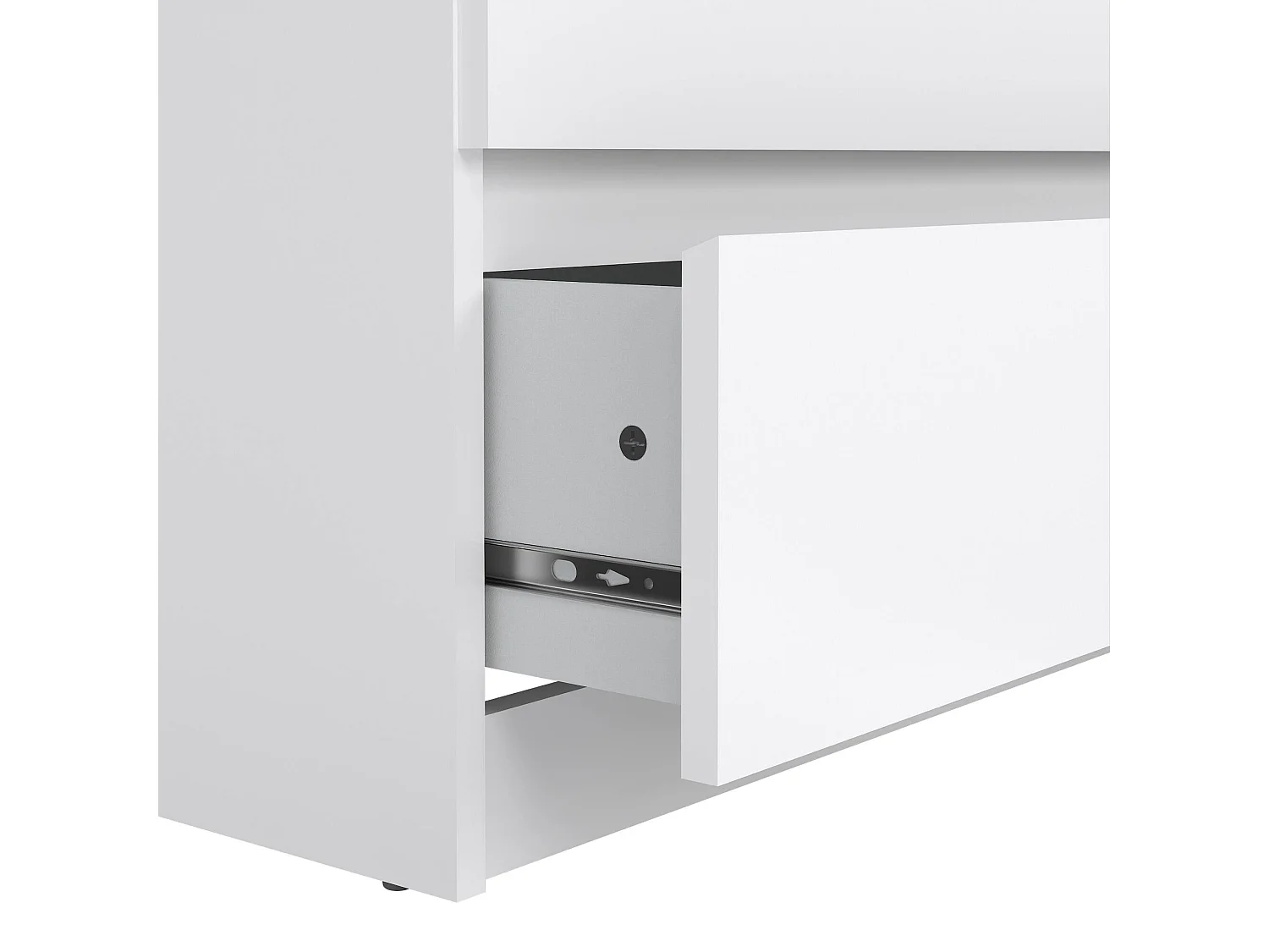 Buffet Dsanog, Buffet du salon, Commode de salon, Garde-manger de cuisine, 154x50 h70 cm, Blanc