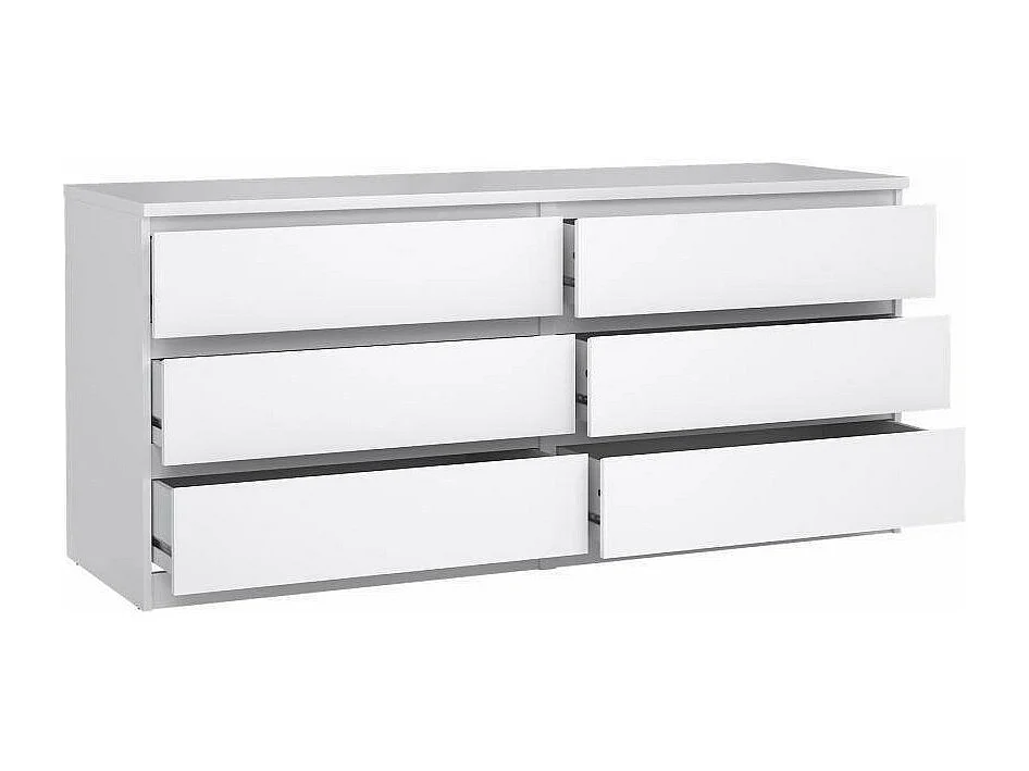 Buffet Dsanog, Buffet du salon, Commode de salon, Garde-manger de cuisine, 154x50 h70 cm, Blanc