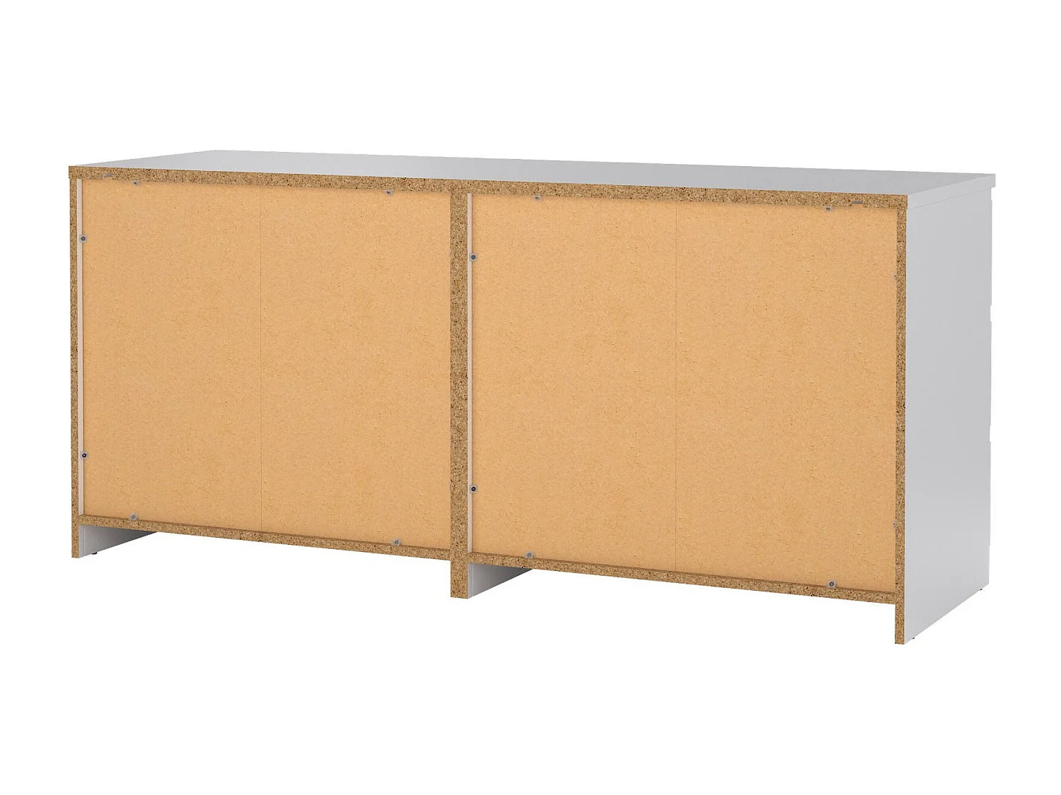 Buffet Dsanog, Buffet du salon, Commode de salon, Garde-manger de cuisine, 154x50 h70 cm, Blanc