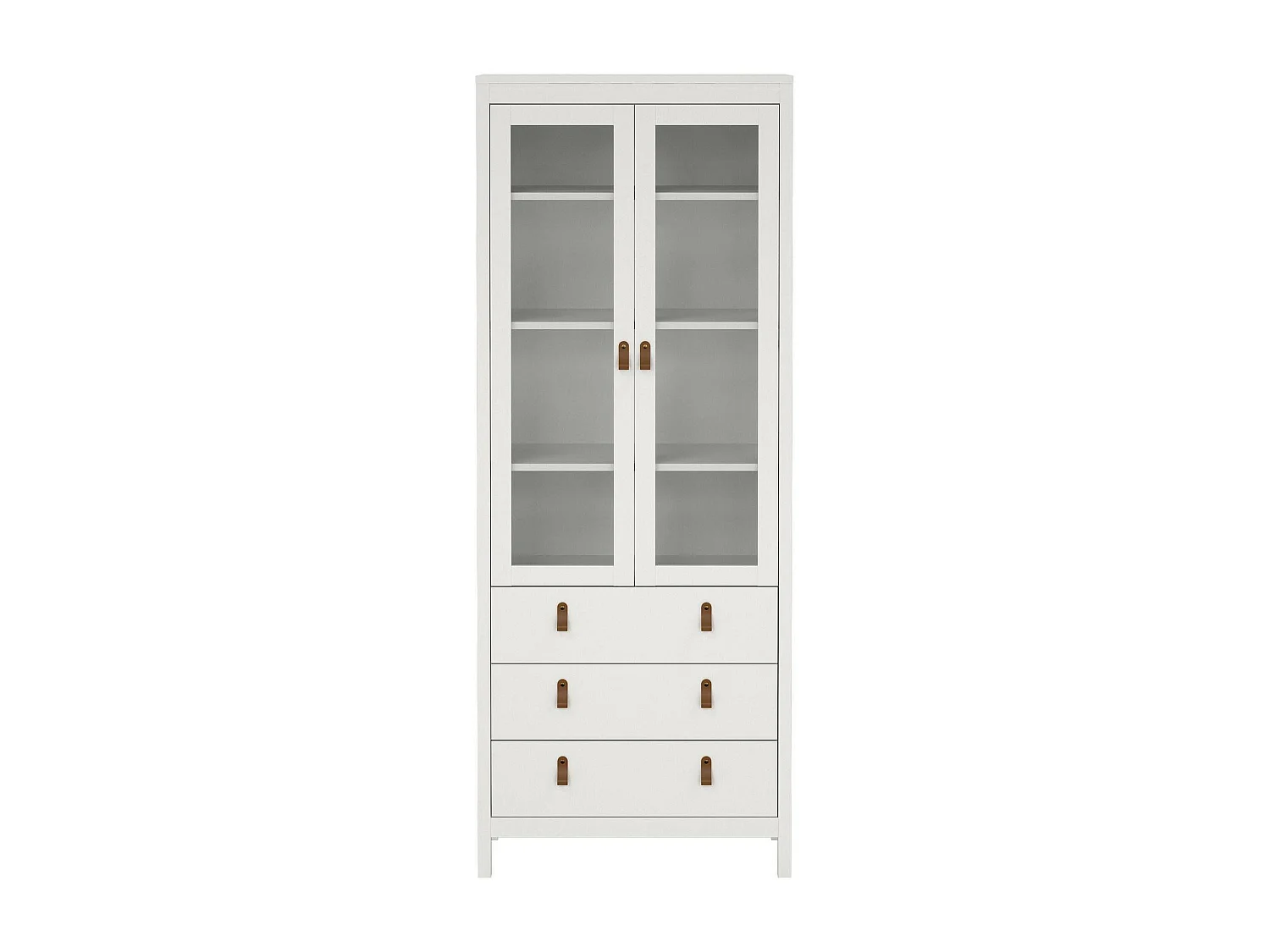 Vitrina Dvecch, Aparador de exposición, Vitrina multiusos, Aparador de salón, 78x33 h199 cm, Blanco