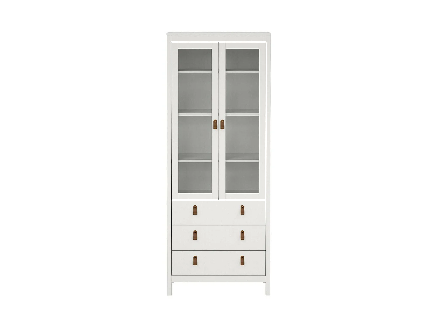 Vitrine Dvecch, Buffet d'exposition, Vitrine polyvalente, Buffet de salon, 78x33 h199 cm, Blanc