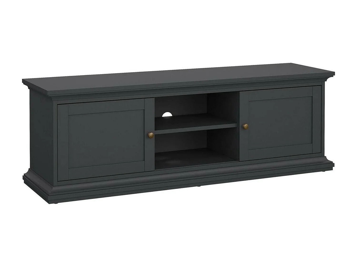 Meuble TV Dthura, Buffet de salon, Armoire basse pour TV, Base murale de rangement, 149x42 h51 cm, Gris