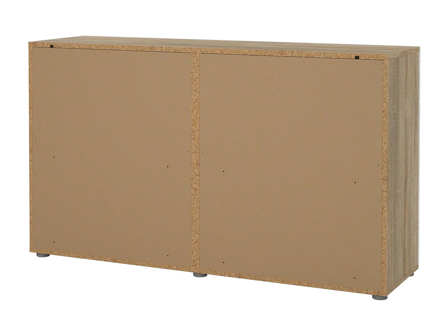 Dsattol dressoir, Woonkamerbuffet, Woonkamerdressoir, Keukenkast, 140x40 h82 cm, Eiken en Wit