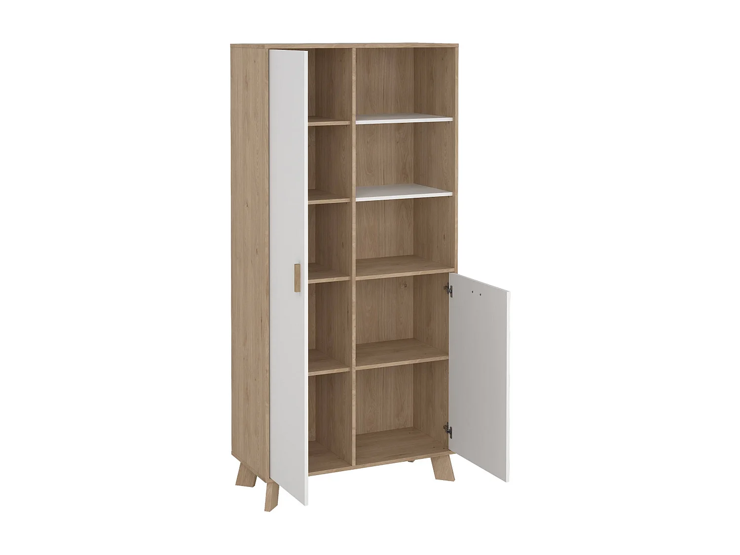 Vetrina Mirinae, 8 Ripiani, 39.8x88.7x188.2h cm Marrone Rovere, Mobile Espositore