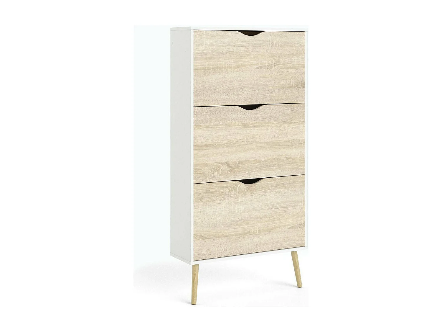 Scarpiera Arnoldo, 18 Paia, 23.9x70.2x138.8h cm Bianco, Mobile Portascarpe