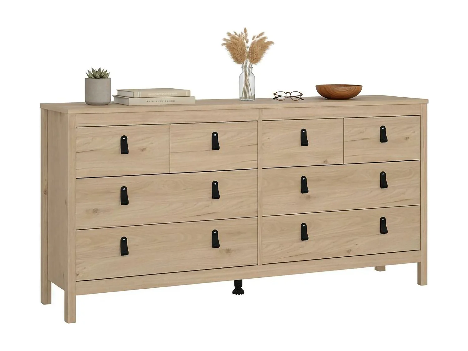 Buffet Dsanton, Buffet du salon, Commode de salon, Garde-manger de cuisine, 160x38 h80 cm, Chêne clair