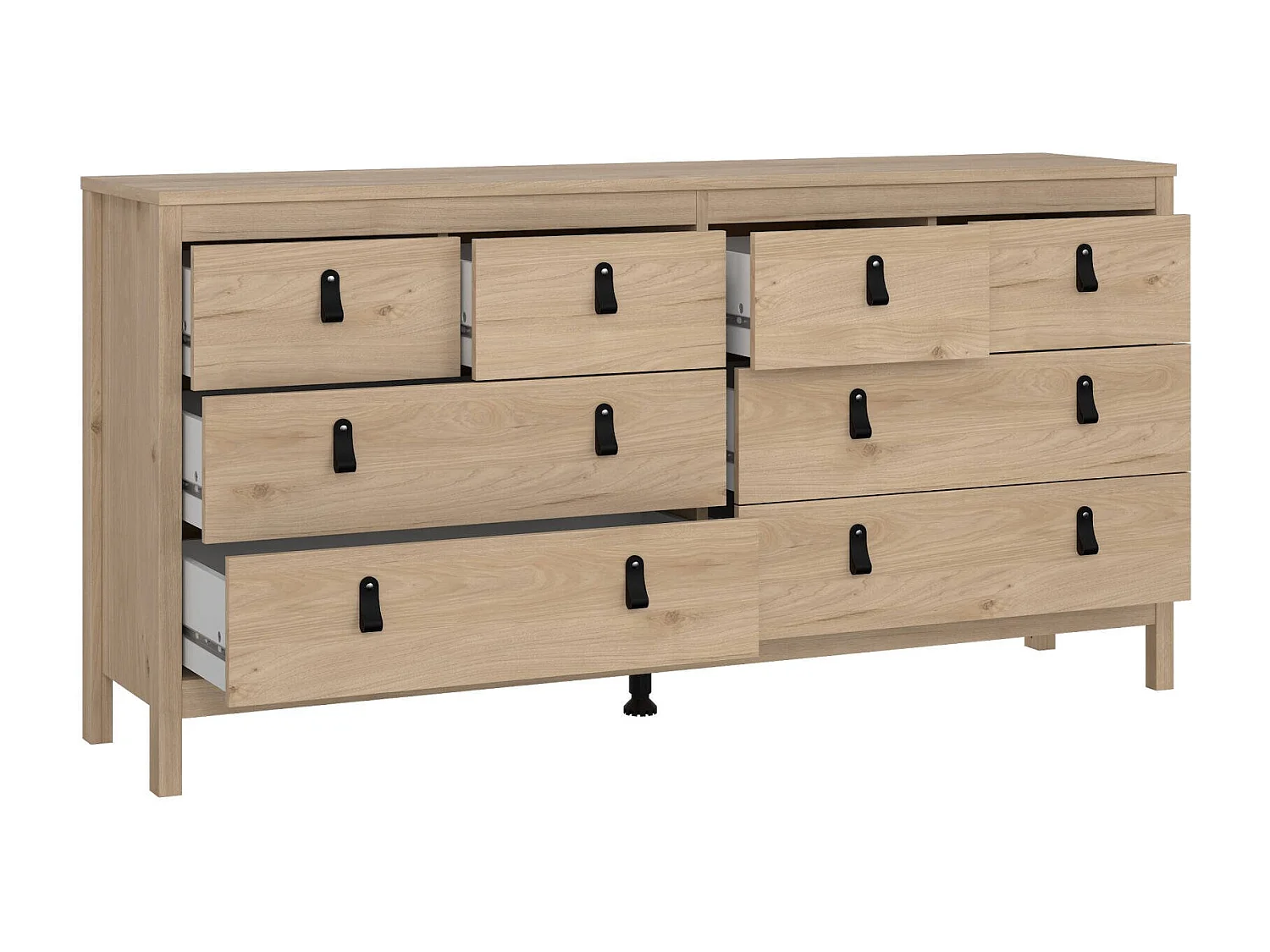 Buffet Dsanton, Buffet du salon, Commode de salon, Garde-manger de cuisine, 160x38 h80 cm, Chêne clair