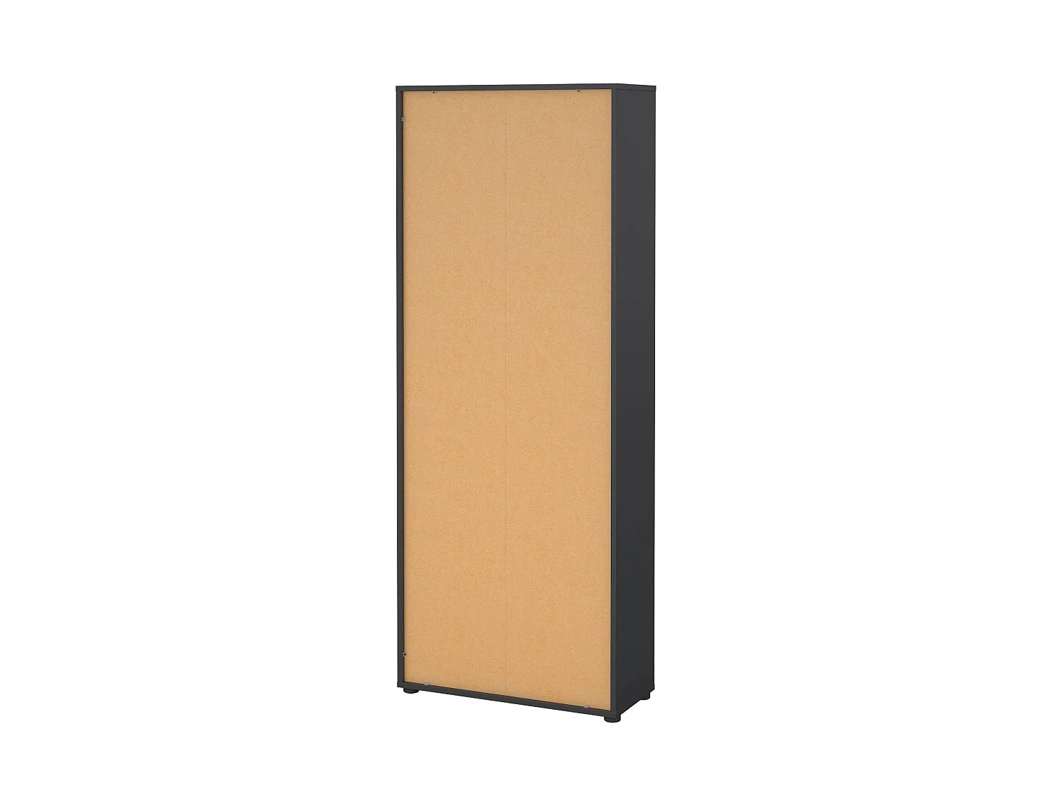 Bibliothèque Dtassott, Etagère de bureau, Porte-livre mobile, Librairie, 80x34 h205 cm, Chêne et Gris