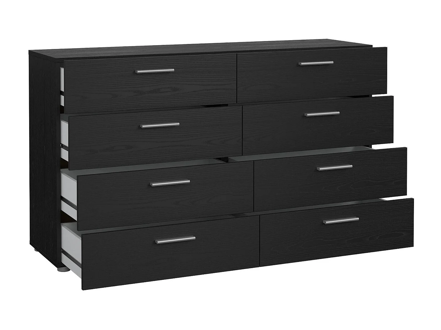 Buffet Dsattol, Buffet du salon, Commode de salon, Garde-manger de cuisine, 140x40 h82 cm, Noir