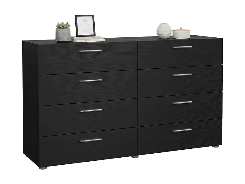 Kommode Dsattol, Wohnzimmerbuffet, Wohnzimmer-Sideboard, Moderne Küchen-Speisekammer, 140x40 h82 cm, Schwarz