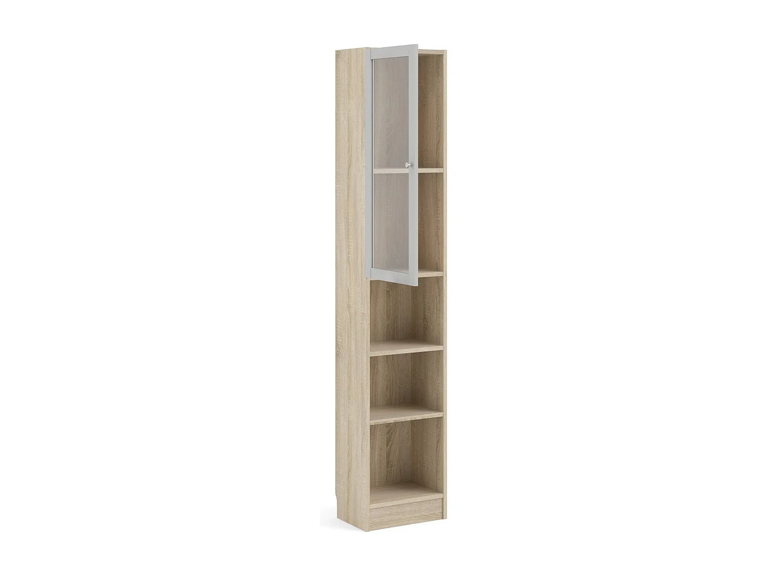Dsitu boekenkast, Kantoorplank, Boekenkast, Bibliotheek, 41x28 h203 cm, Eiken en Wit