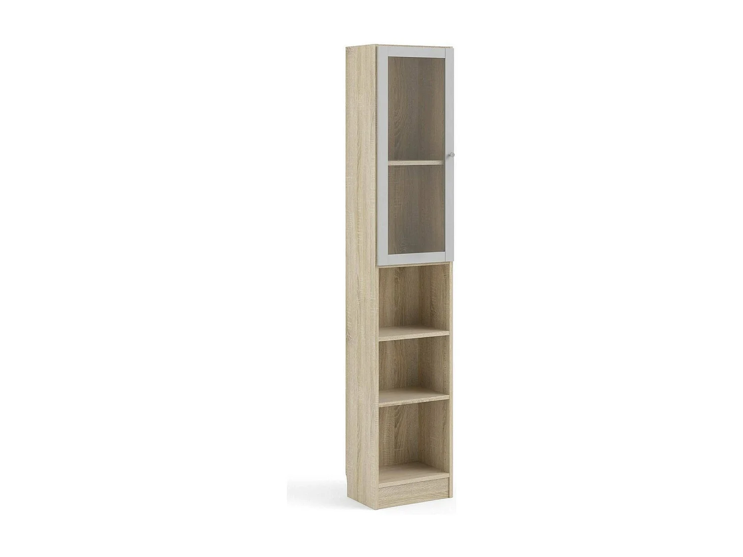 Dsitu boekenkast, Kantoorplank, Boekenkast, Bibliotheek, 41x28 h203 cm, Eiken en Wit