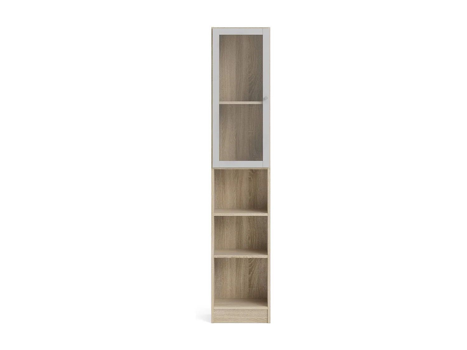 Dsitu boekenkast, Kantoorplank, Boekenkast, Bibliotheek, 41x28 h203 cm, Eiken en Wit