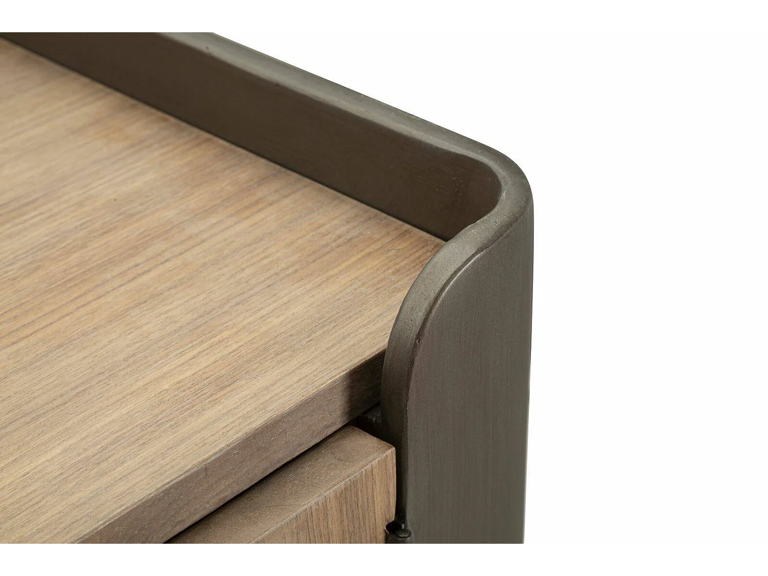 Buffet Jones, Buffet du salon, Commode de salon, Garde-manger de cuisine, 145x47 h76 cm, Gris et marron