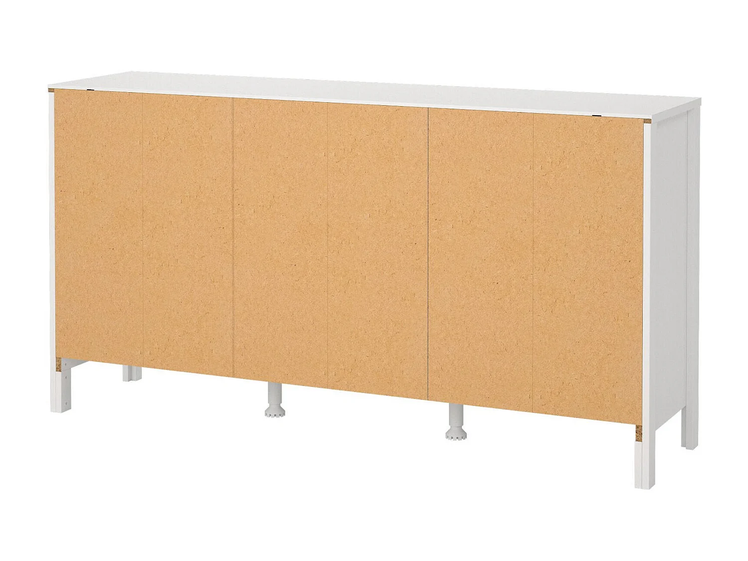 Buffet Dsaracc, Buffet du salon, Commode de salon, Garde-manger de cuisine, 151x38 h80 cm, Blanc