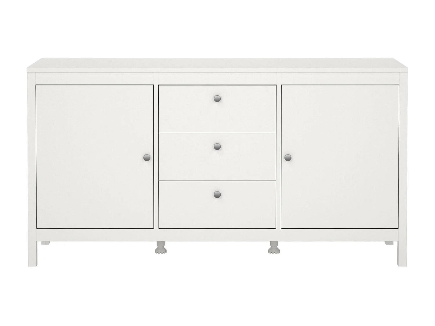 Buffet Dsaracc, Buffet du salon, Commode de salon, Garde-manger de cuisine, 151x38 h80 cm, Blanc