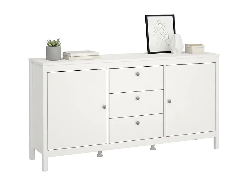 Aparador Dsaracc, Bufé de salón, Aparador de salón, Despensa de cocina, 151x38 h80 cm, Blanco