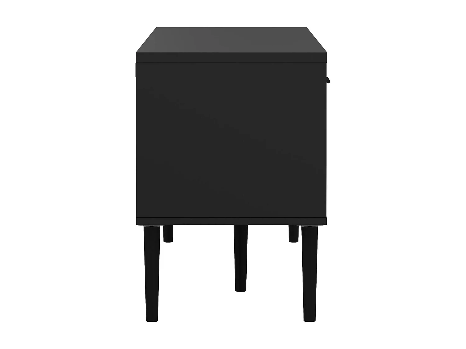 Meuble TV Dtisc, Buffet de salon, Armoire basse pour TV, Base murale de rangement, 177x40 h57 cm, Noir
